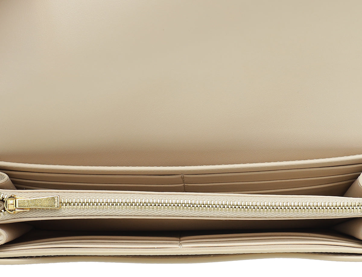 Celine Powder Beige Flap Long Wallet