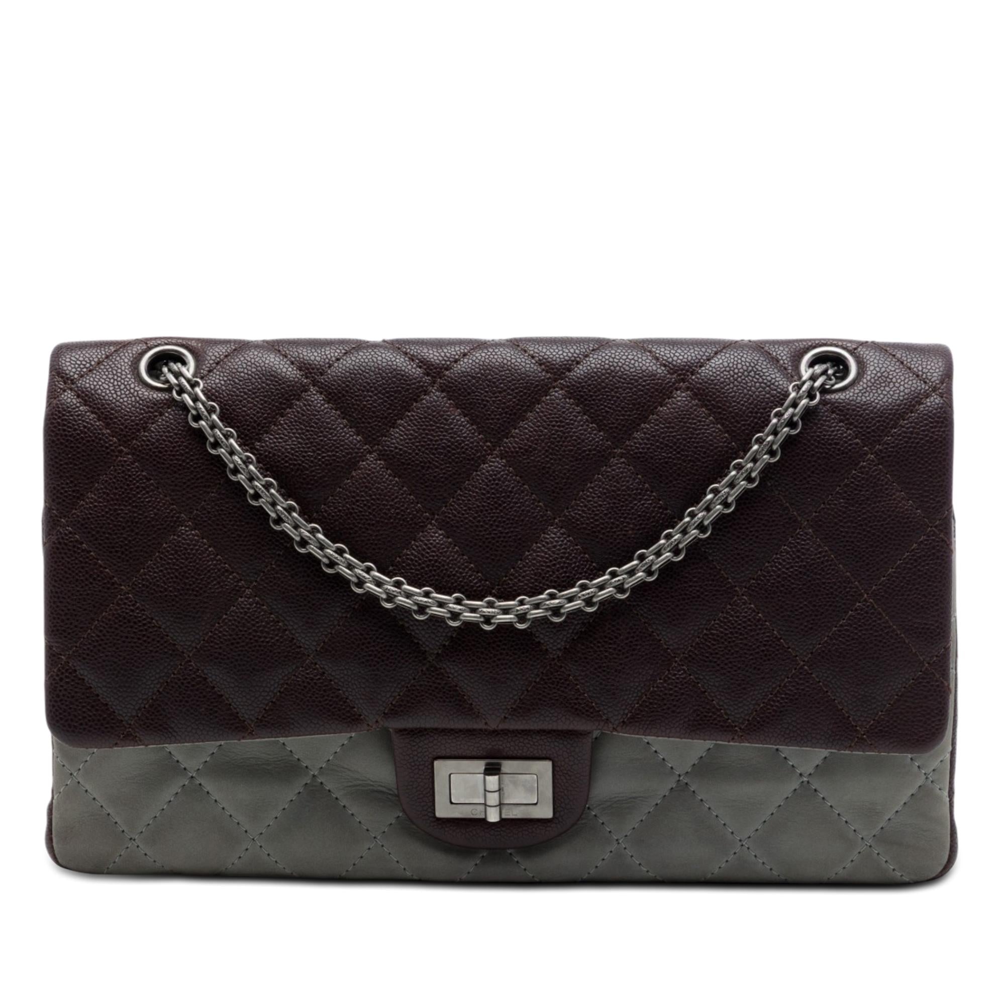 Chanel Bicolor Caviar and Iridescent Calfskin Reissue 2.55 Double Flap 226