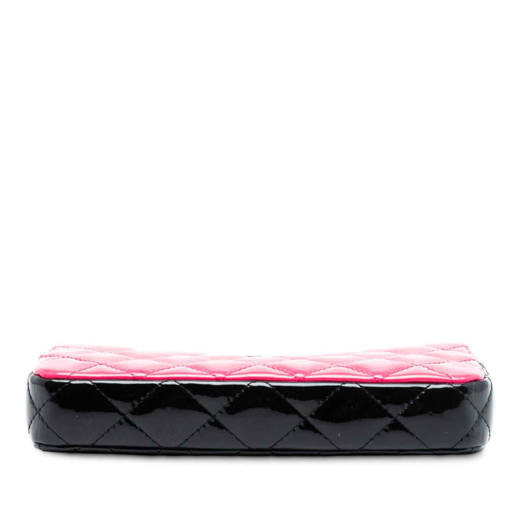 Chanel Bicolor Patent Double Zip Wallet on Chain