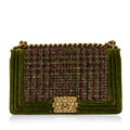 Chanel Tweed/Velvet Medium Boy Bag