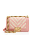 Chanel Braided Chevron Small Boy Bag