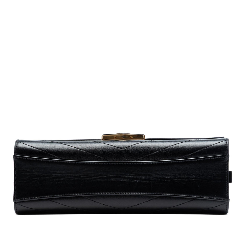Chanel CC Chevron Calfskin Medal Flap