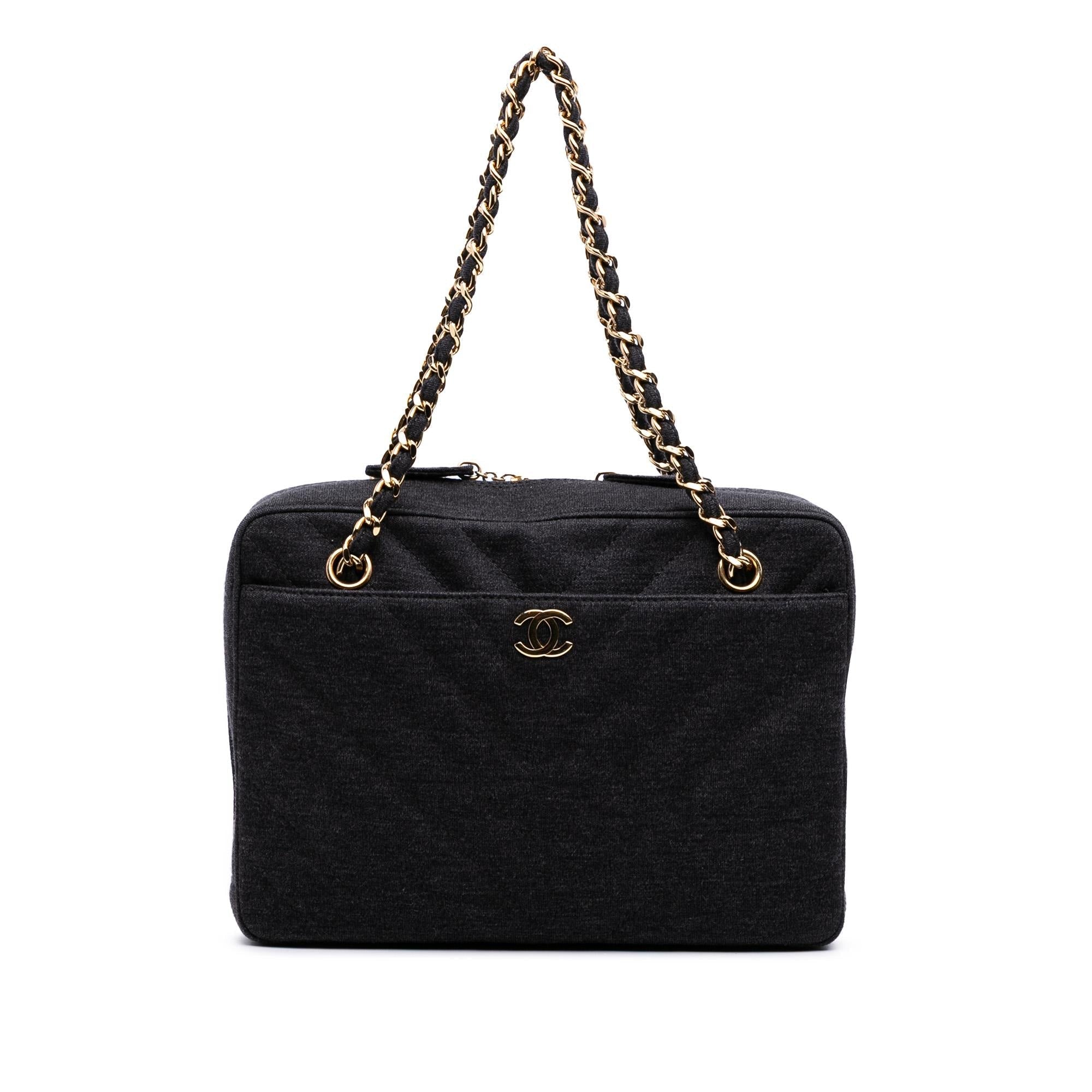 Chanel CC Chevron Jersey Camera Bag