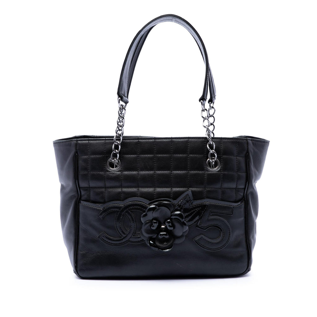 Chanel CC Choco Bar Lambskin Camellia No 5 Tote
