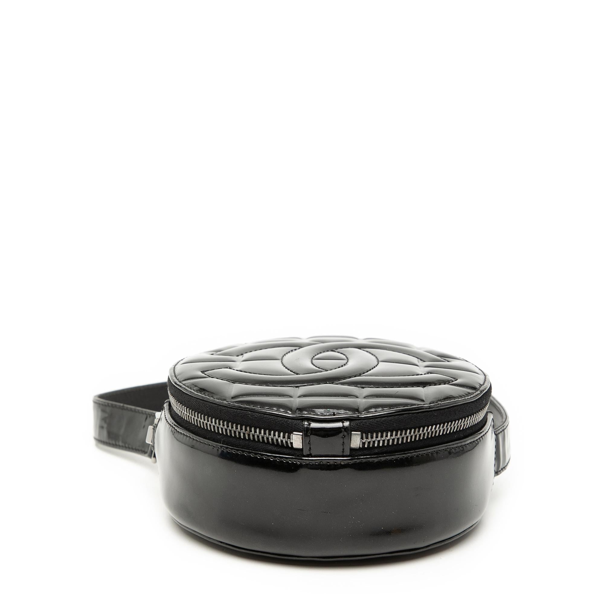 Chanel CC Choco Bar Patent Round Shoulder Bag