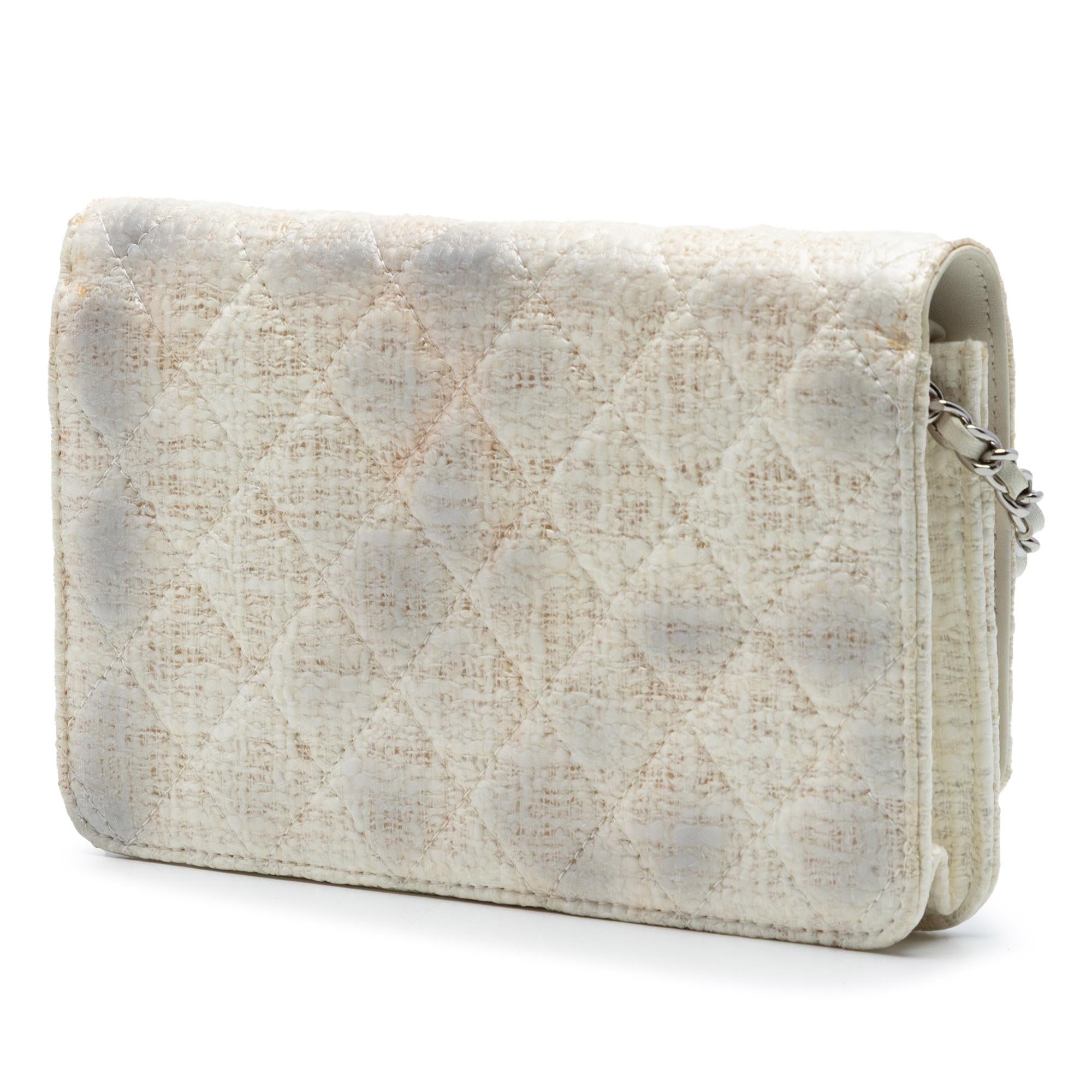 Chanel CC Coated Tweed Wallet On Chain