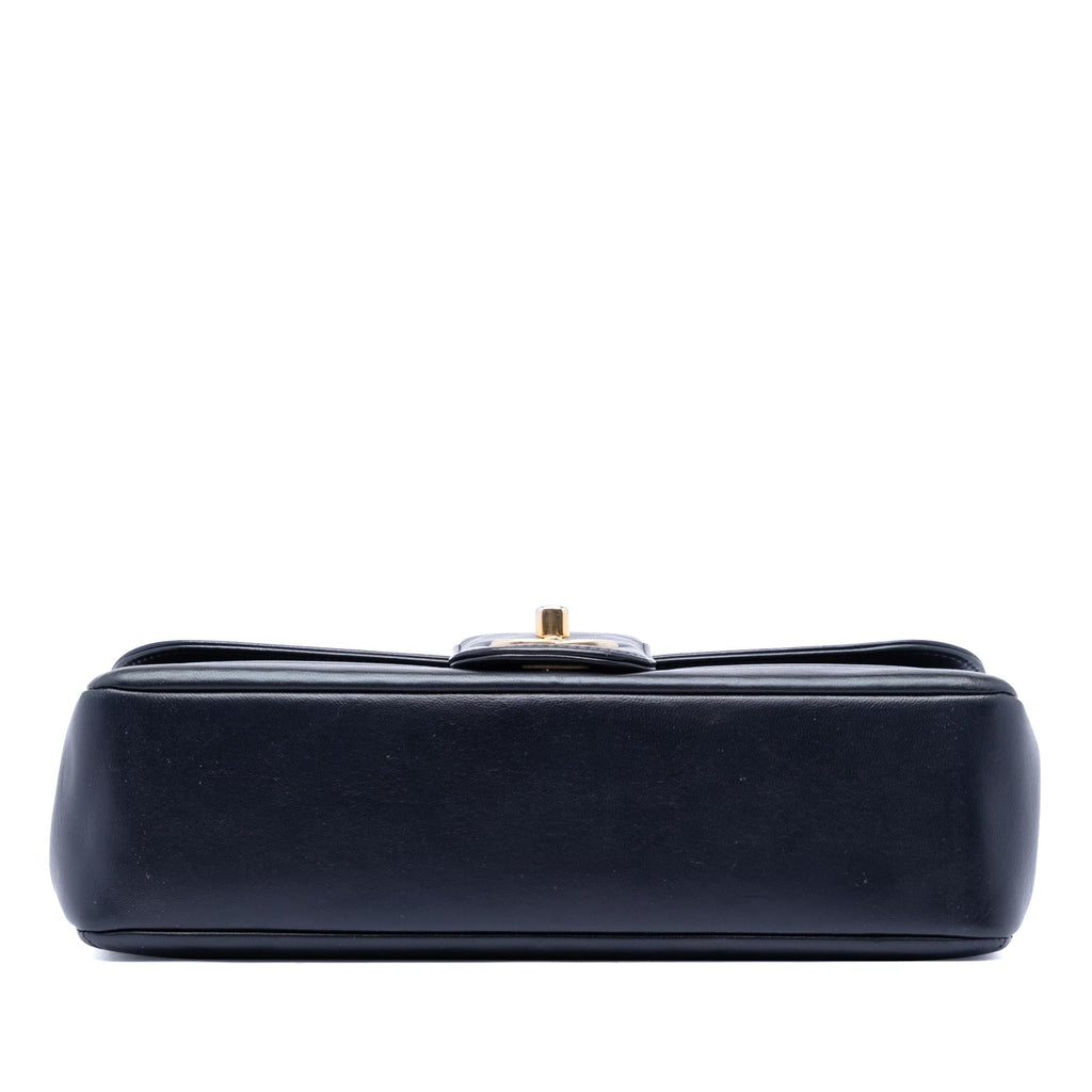 Chanel CC Horizontal Quilted Lambskin Double Flap