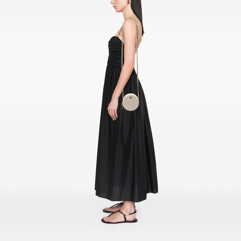 Chanel CC Quilted Caviar Round Clutch With Chain