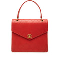 Chanel CC Quilted Caviar Turnlock Top Handle