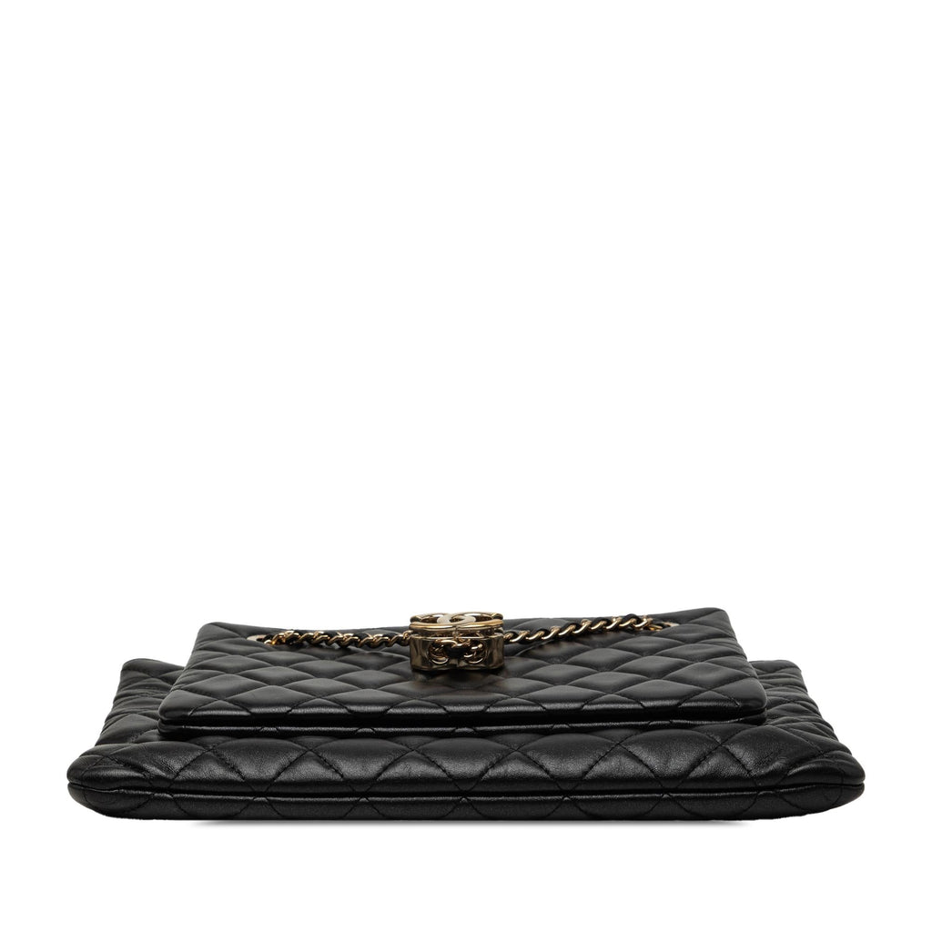 Chanel CC Quilted Lambskin Double Zip Crossbody