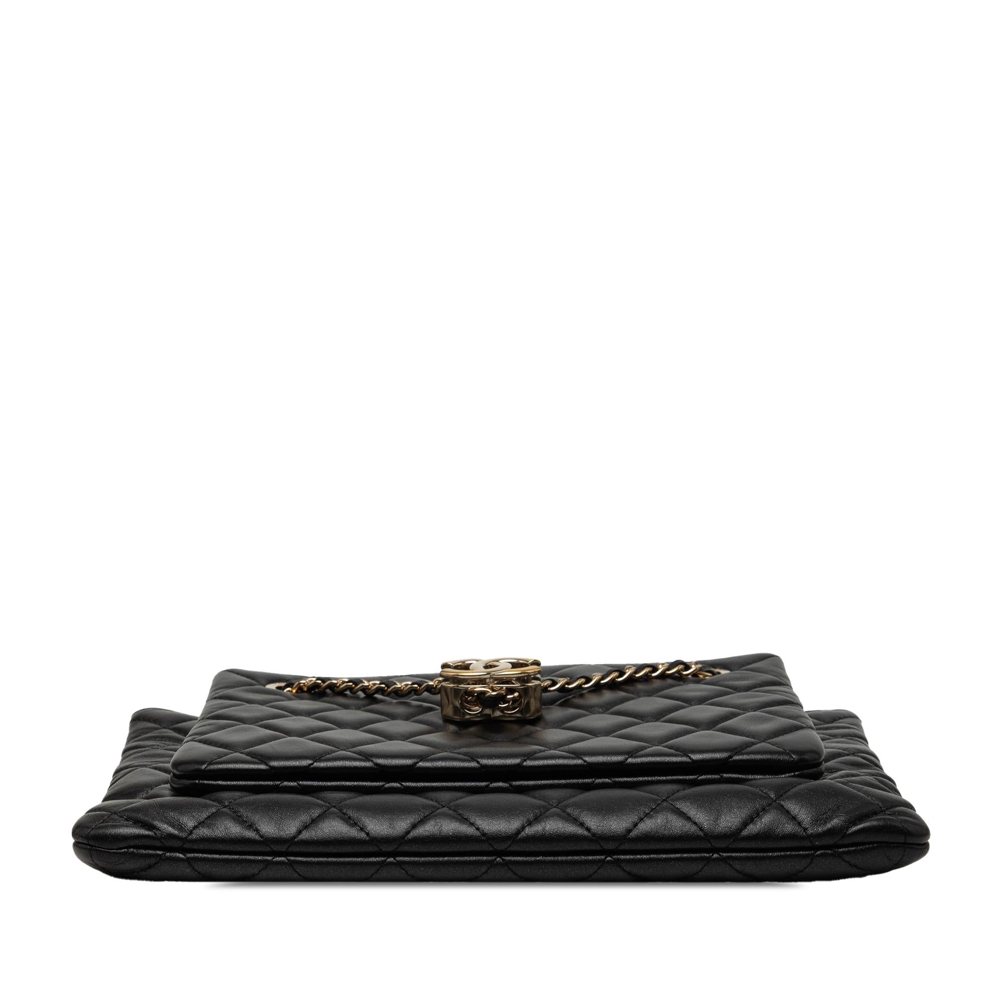 Chanel CC Quilted Lambskin Double Zip Crossbody