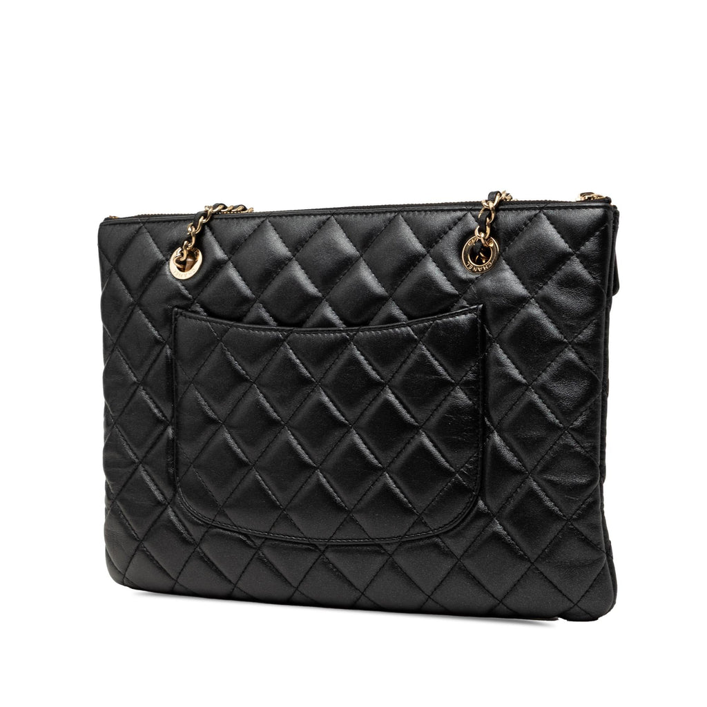 Chanel CC Quilted Lambskin Double Zip Crossbody