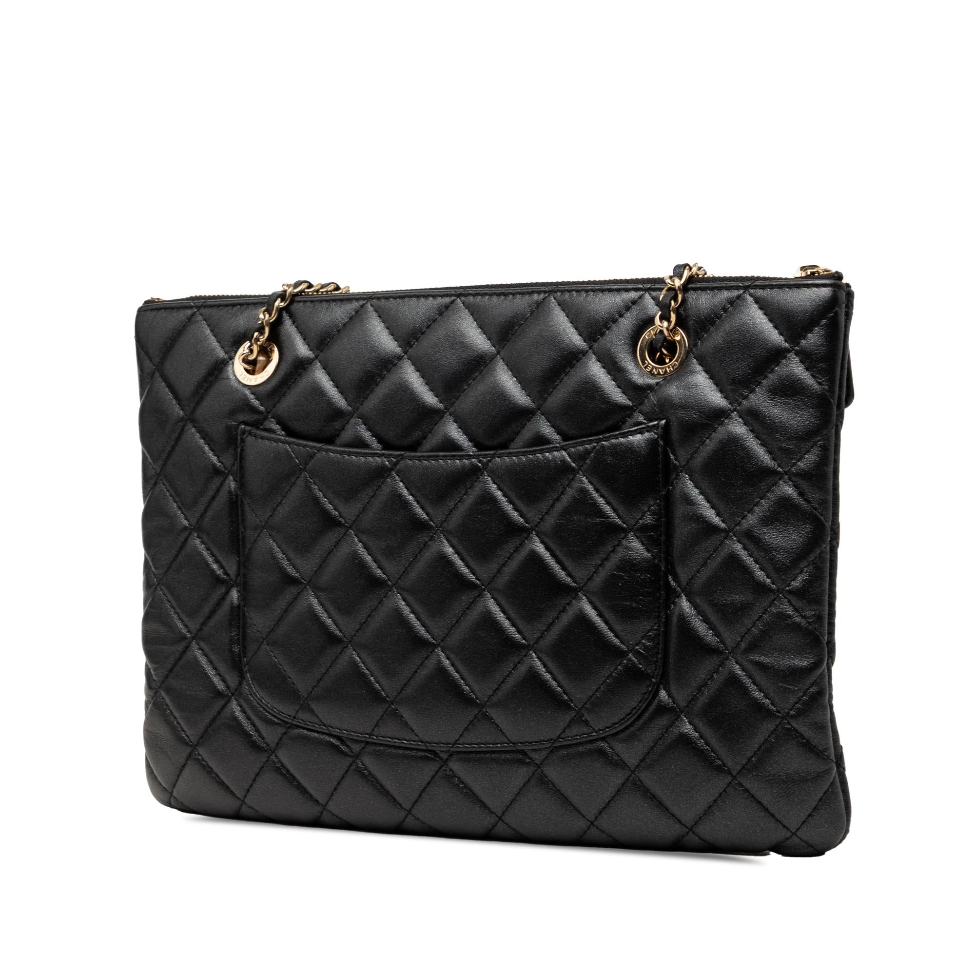 Chanel CC Quilted Lambskin Double Zip Crossbody