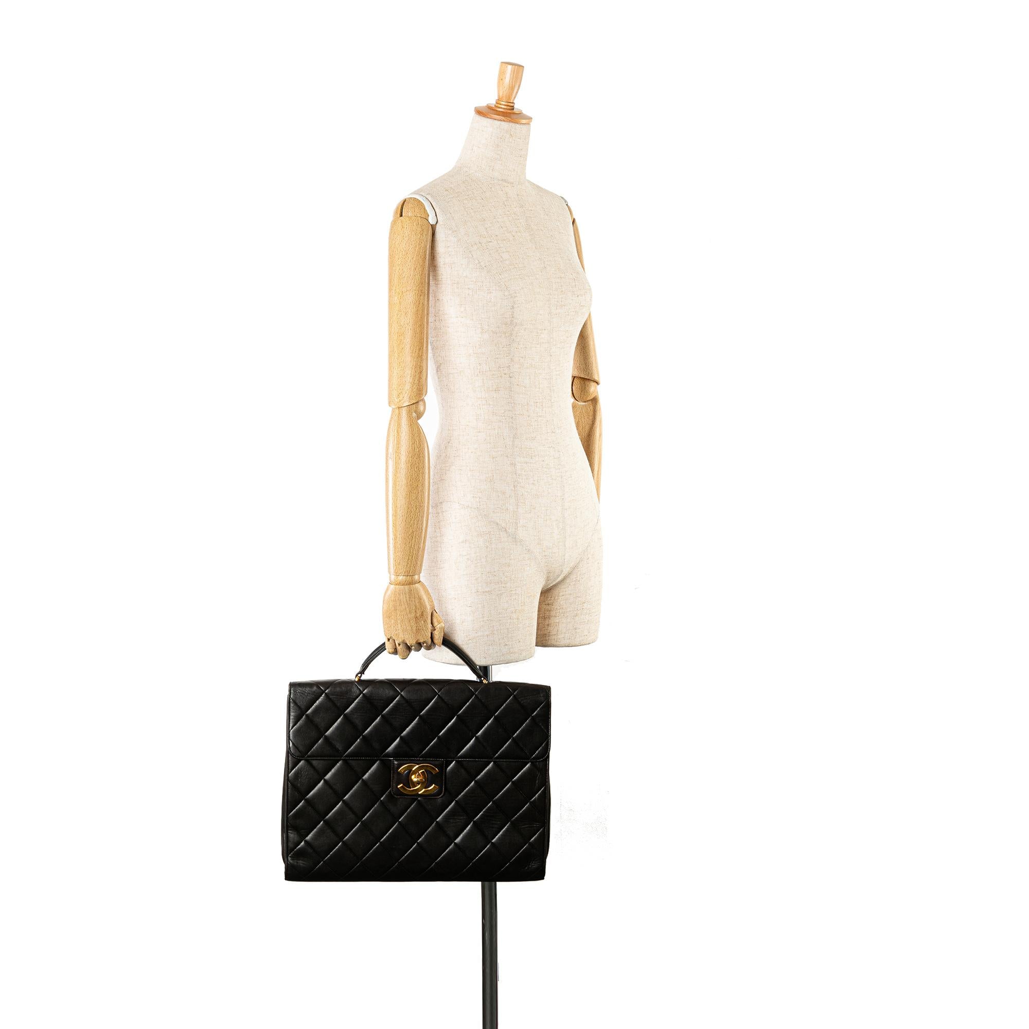 Chanel CC Quilted Lambskin Flap Briefcase (SHG-C50FAl)