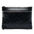 Chanel CC Quilted Lambskin Multi Zip Clutch