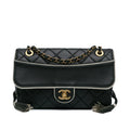 Chanel CC Quilted Lambskin Tassel and Border Embellished Flap