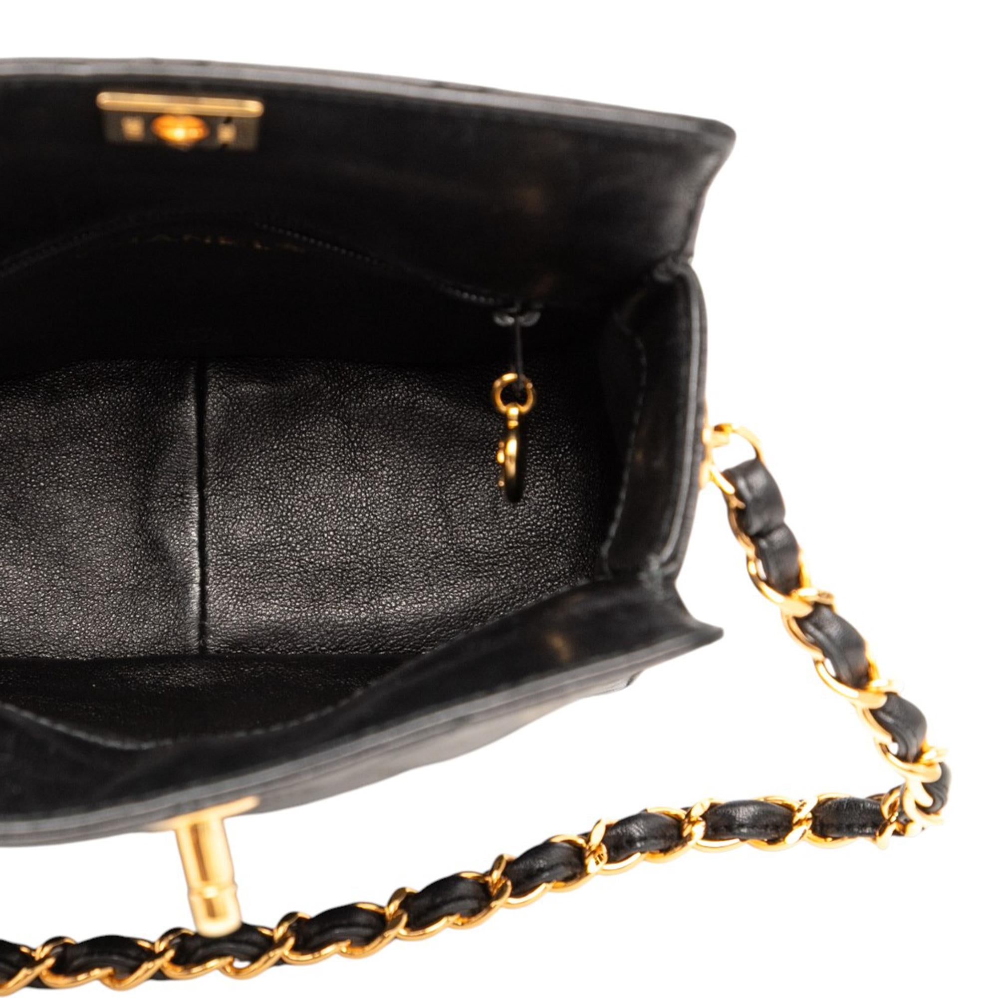 Chanel CC Quilted Lambskin Turnlock Handbag