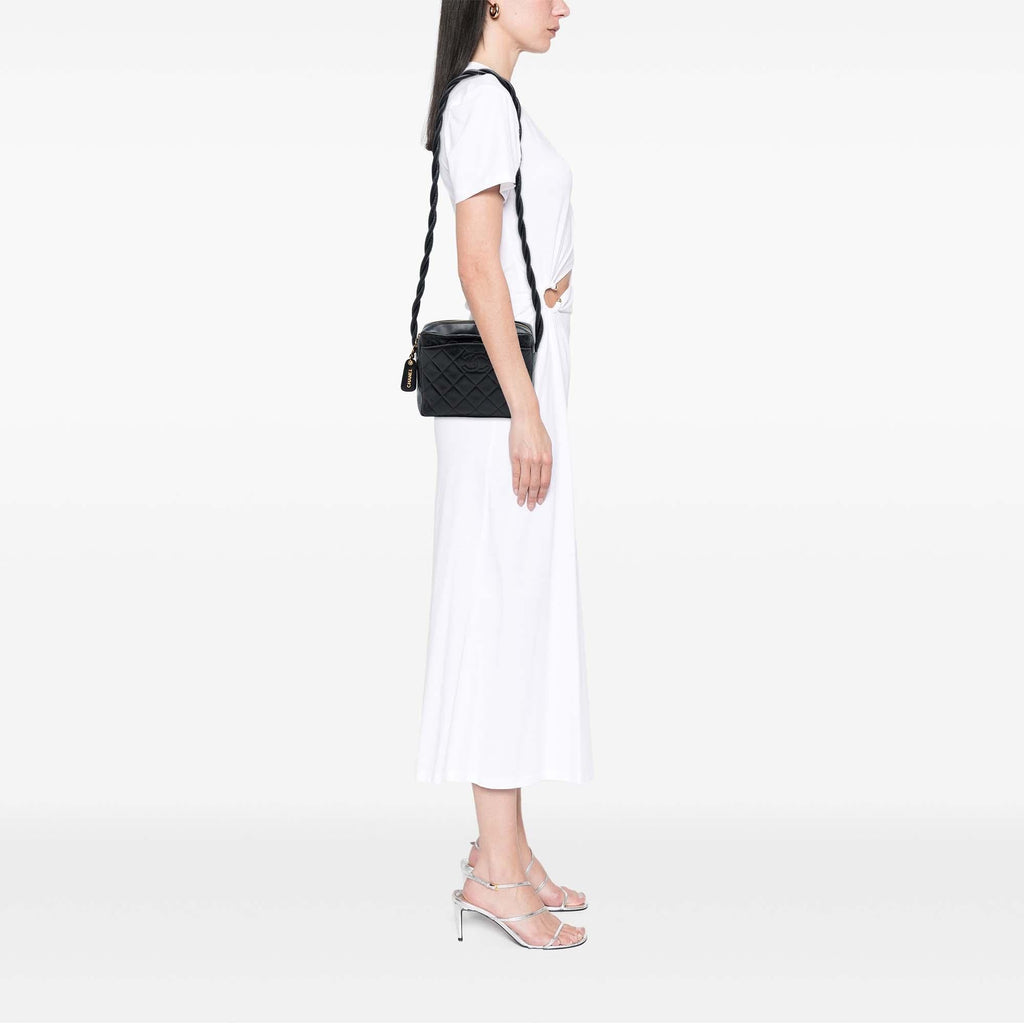 Chanel CC Quilted Lambskin Twisted Strap Crossbody