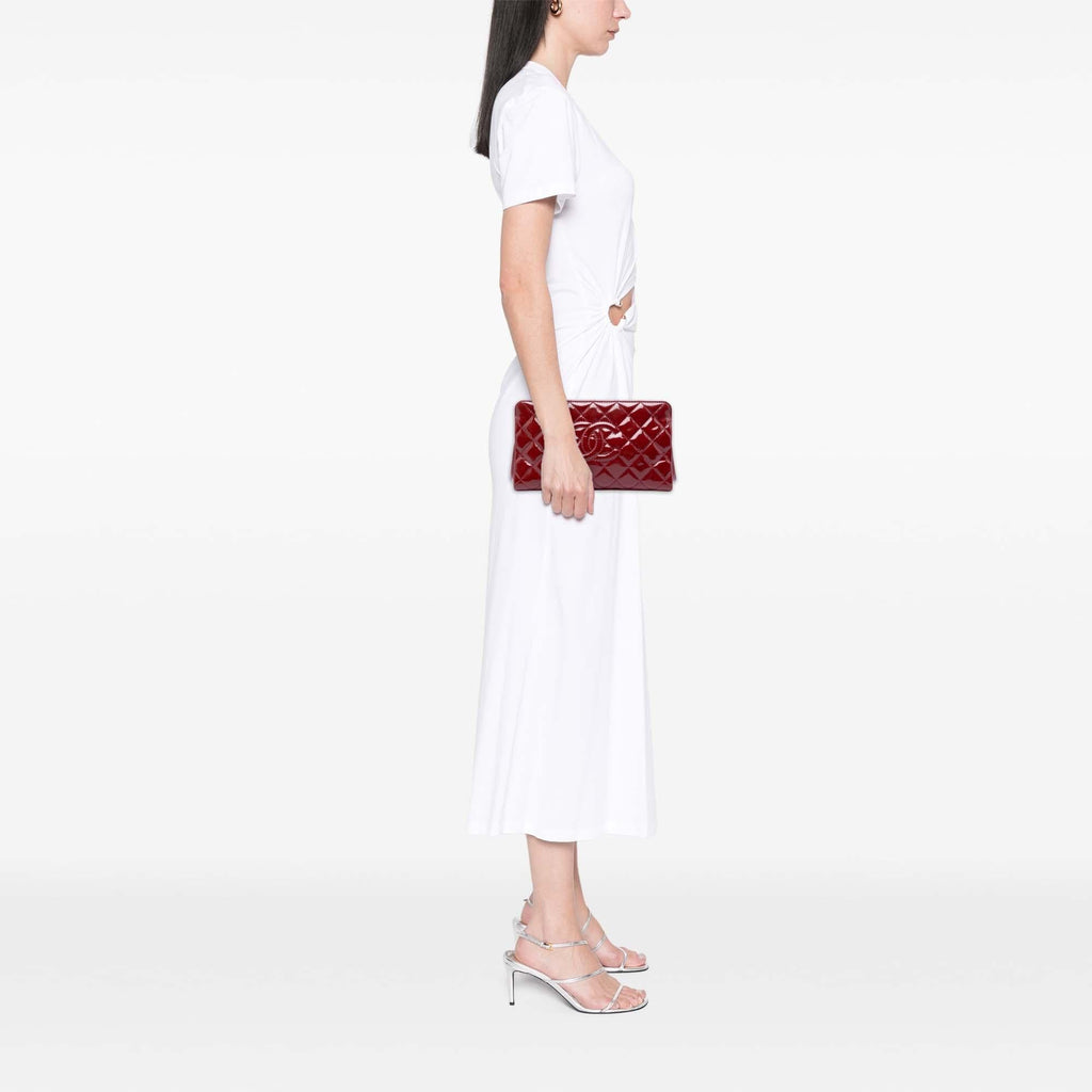 Chanel CC Quilted Patent Timeless Clutch