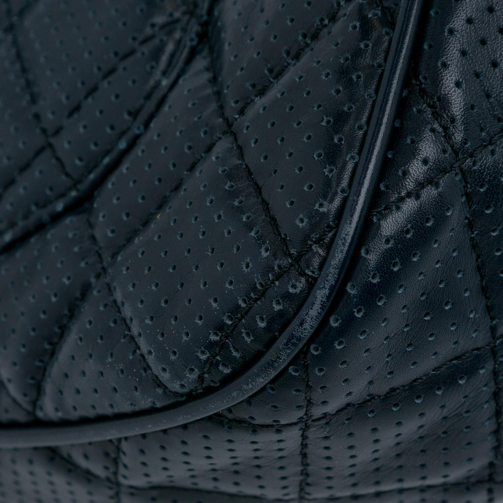 Chanel CC Quilted Perforated Lambskin Single Flap