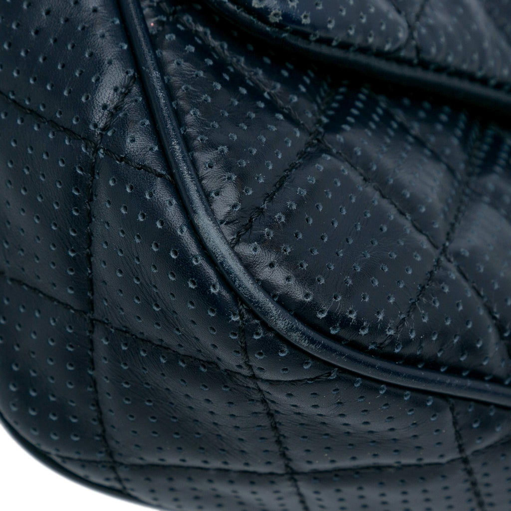 Chanel CC Quilted Perforated Lambskin Single Flap