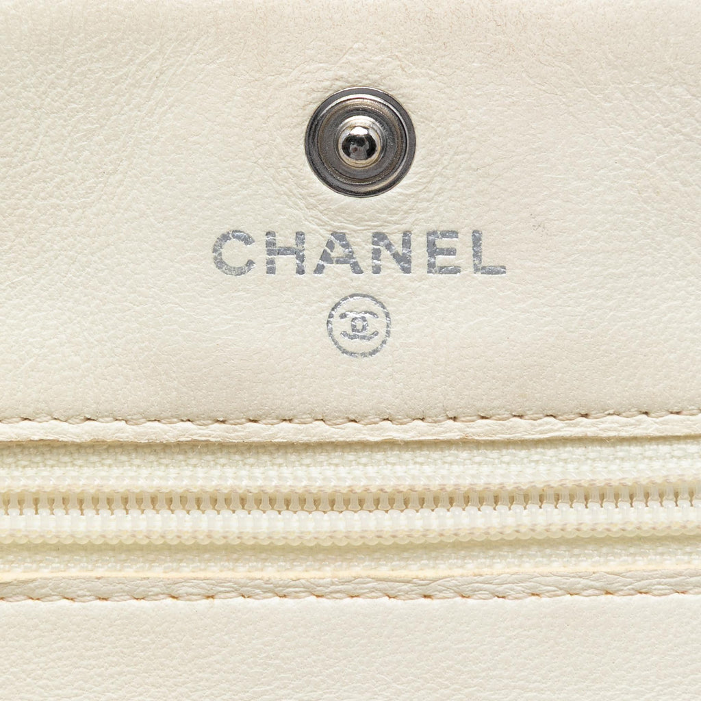 Chanel CC Quilted Perforated Lambskin Wallet On Chain