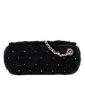 Chanel CC Quilted Velvet Crystal Wristlet Clutch