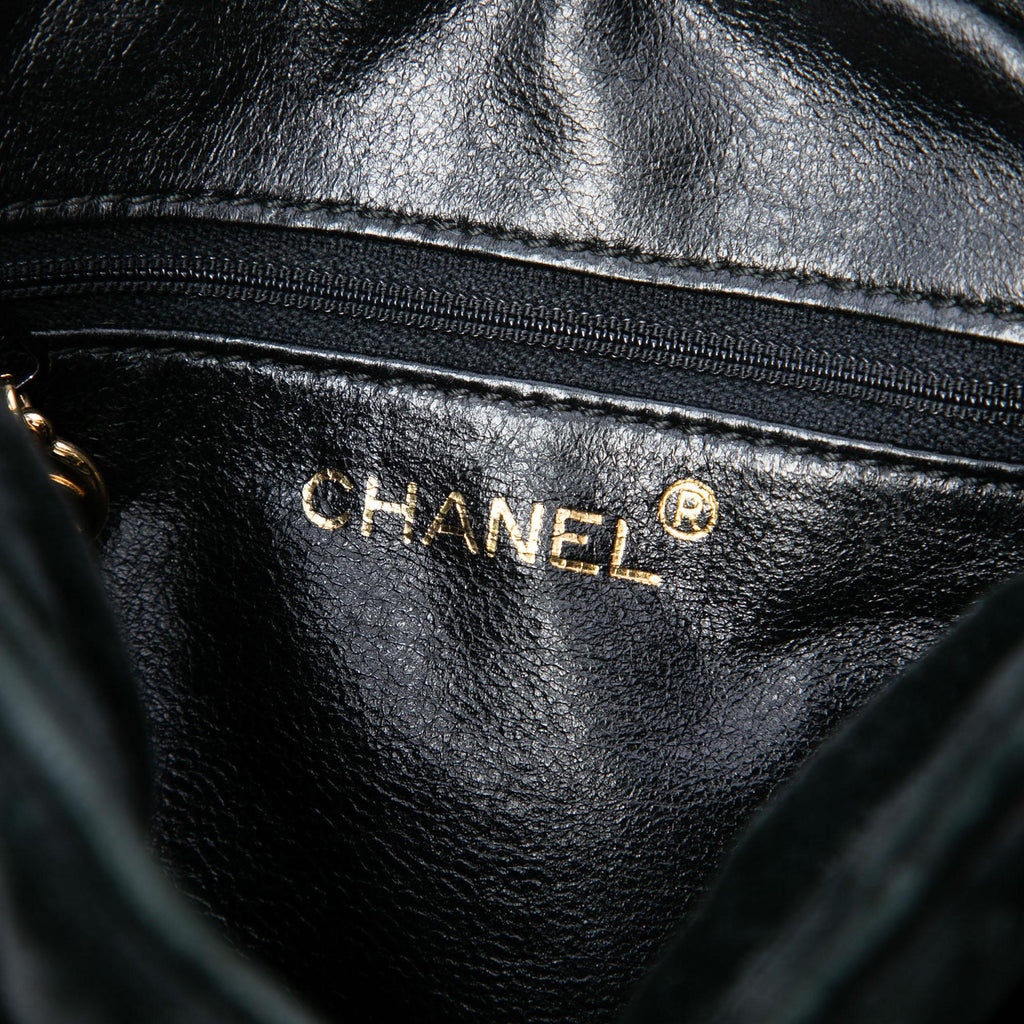Chanel CC Quilted Velvet Handbag