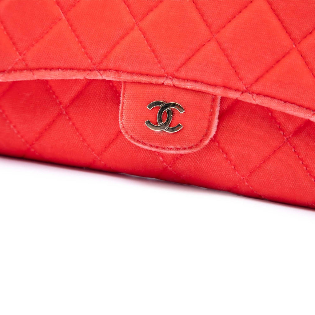 Chanel CC Quilted Velvet Single Flap