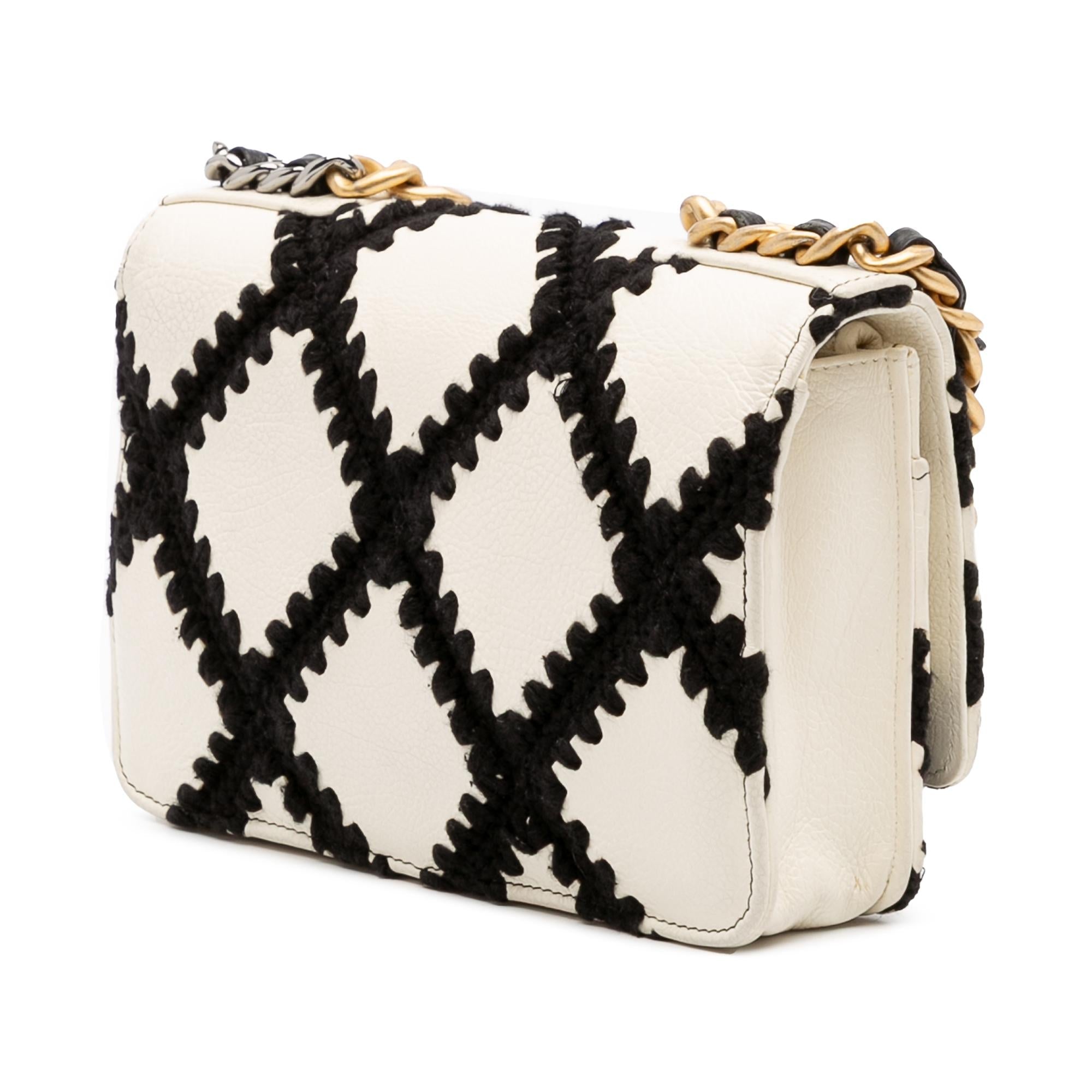 Chanel Calfskin Crochet 19 Wallet On Chain