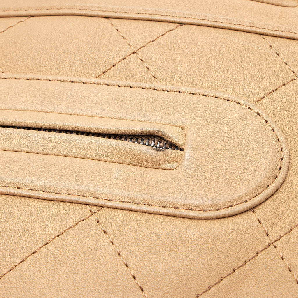 Chanel Calfskin Stitched Double Zip Hobo