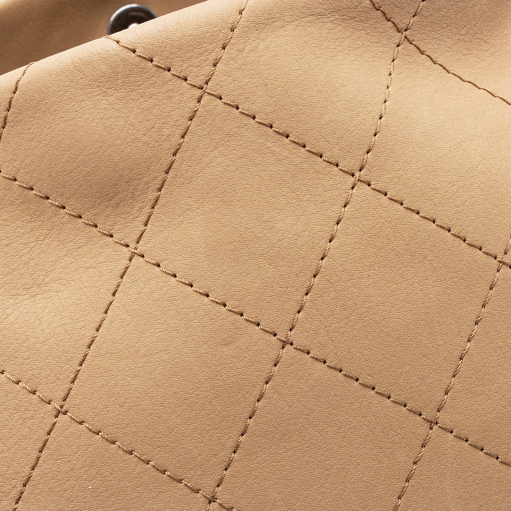 Chanel Calfskin Stitched Double Zip Hobo