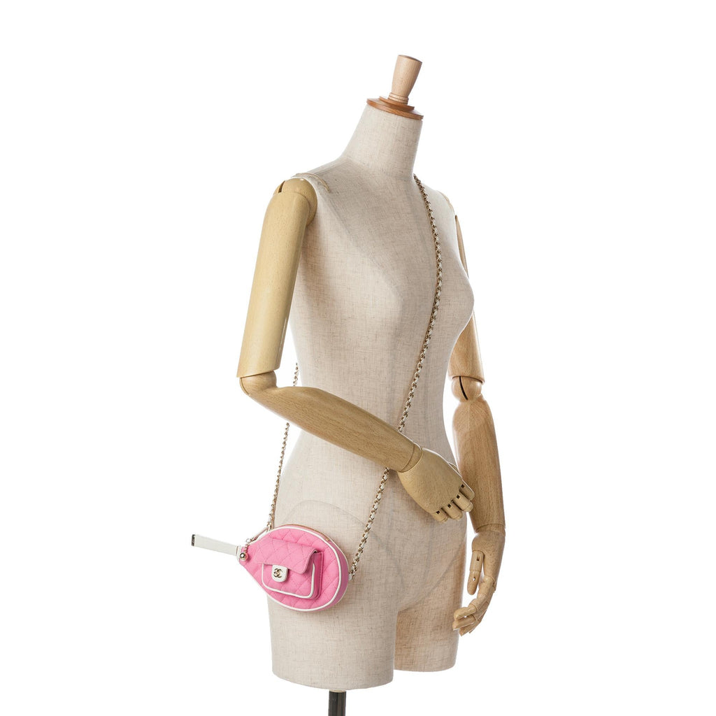 Chanel Canvas Tennis Racket Mirror and Crossbody Set