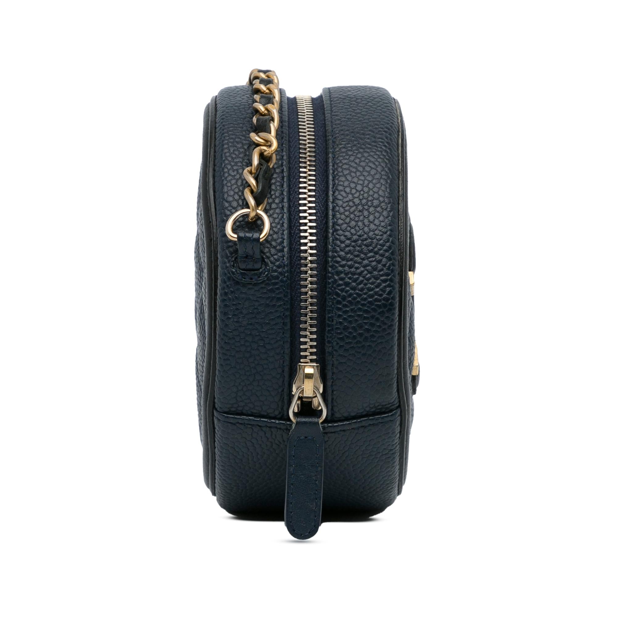 Chanel Caviar CC Filigree Round Crossbody Bag (SHG-f1Lbtg)