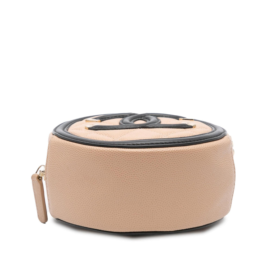 Chanel Caviar CC Filigree Round Crossbody