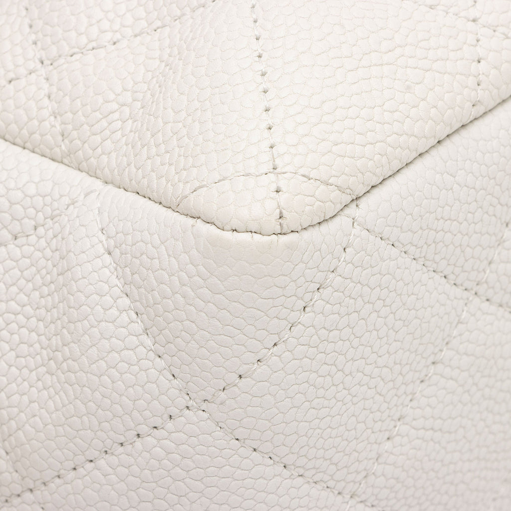 Chanel Caviar Leather Bijoux Chain Jumbo Single Flap Bag