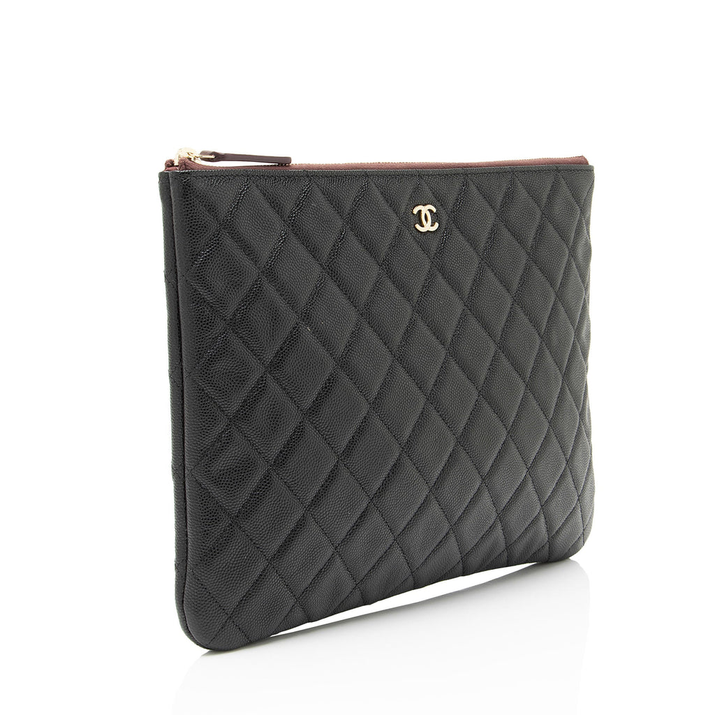 Chanel Caviar Leather Classic Zipped Pouch