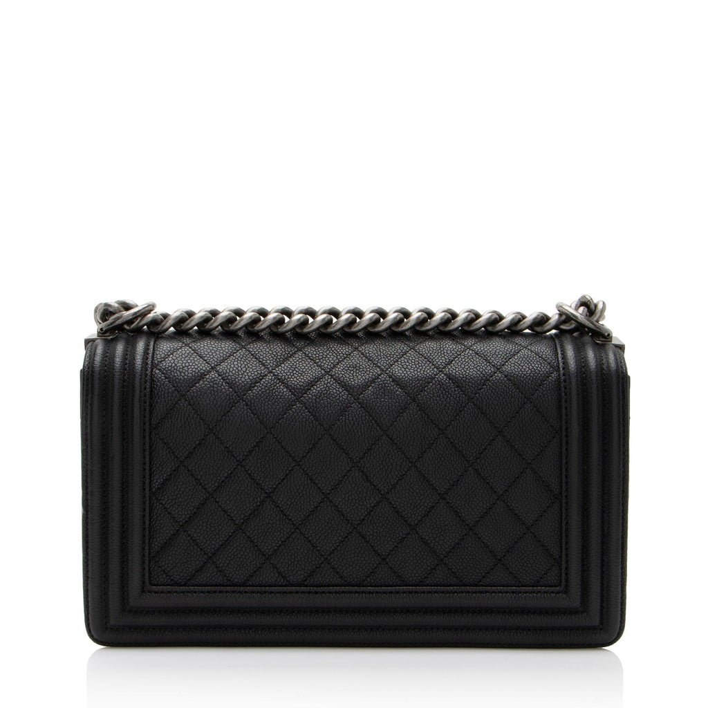 Chanel Caviar Leather Old Medium Boy Bag