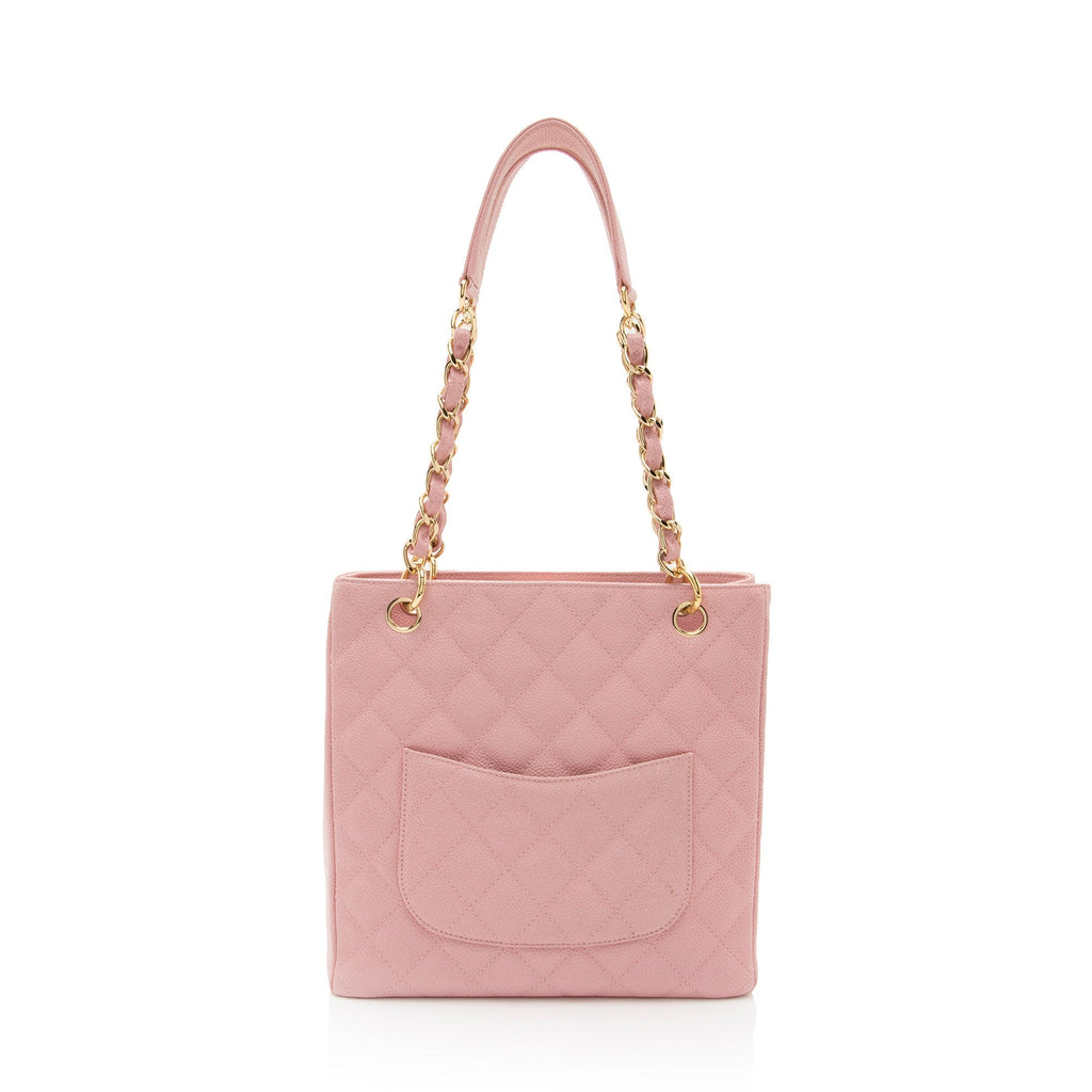 Chanel Caviar Leather Petite Shopping Tote (SHF-yT2Qvc)
