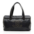 Chanel Caviar Leather Stitched CC Flap Satchel (SHF-ewpcah)