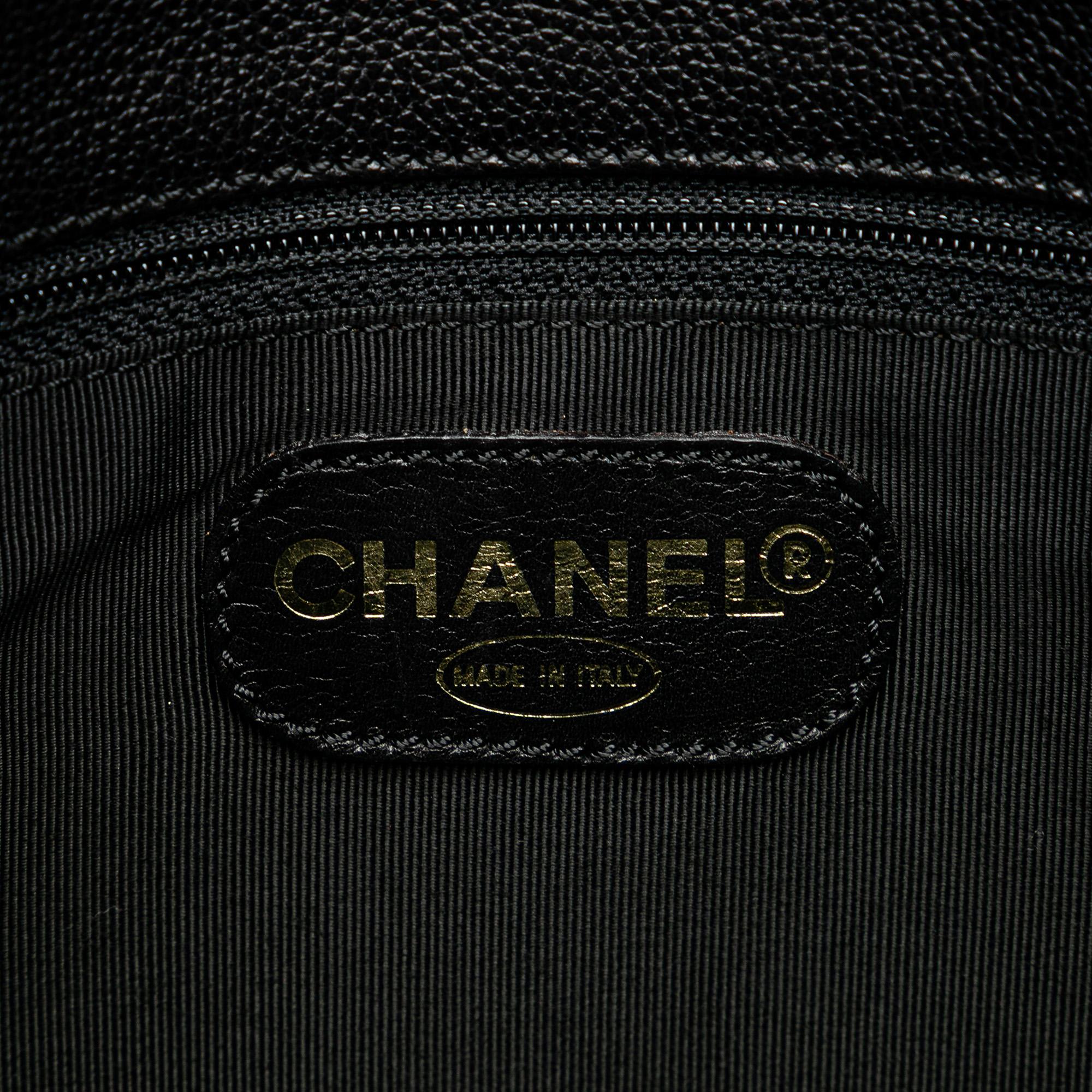 Chanel Caviar Tortoise Chain Fold Over Shoulder Bag