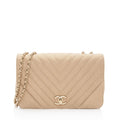Chanel Chevron Metallic Caviar Leather Statement Small Flap Bag