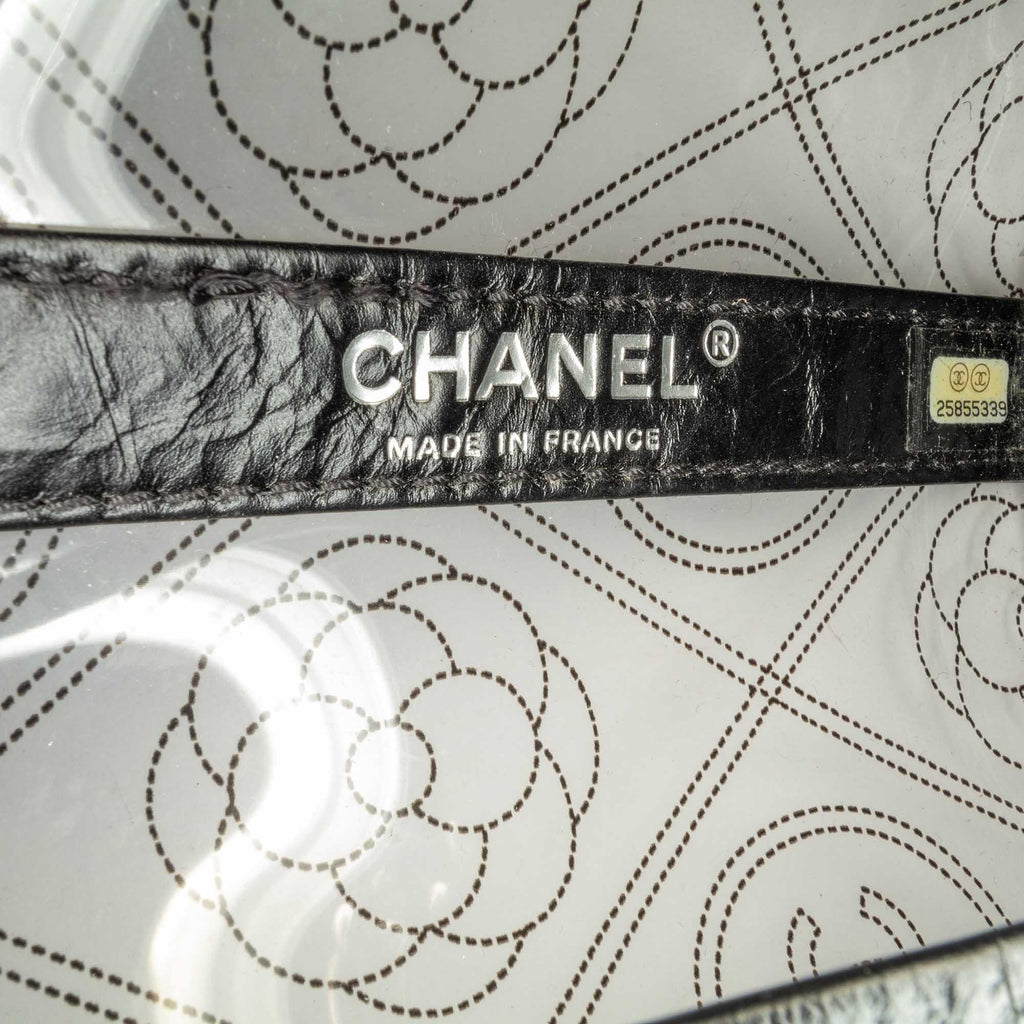 Chanel Crumpled Calfskin PVC Camellia Bucket