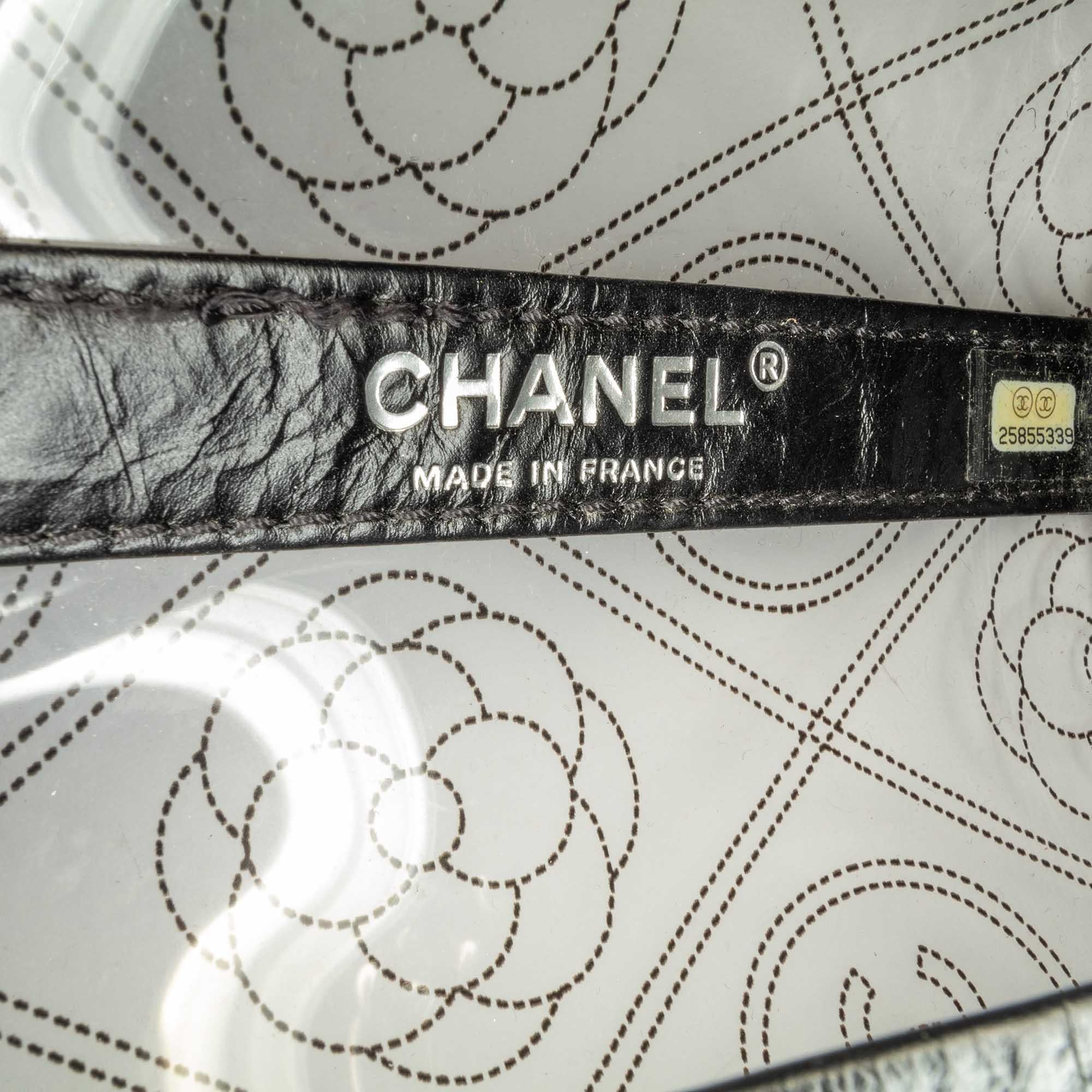 Chanel Crumpled Calfskin PVC Camellia Bucket