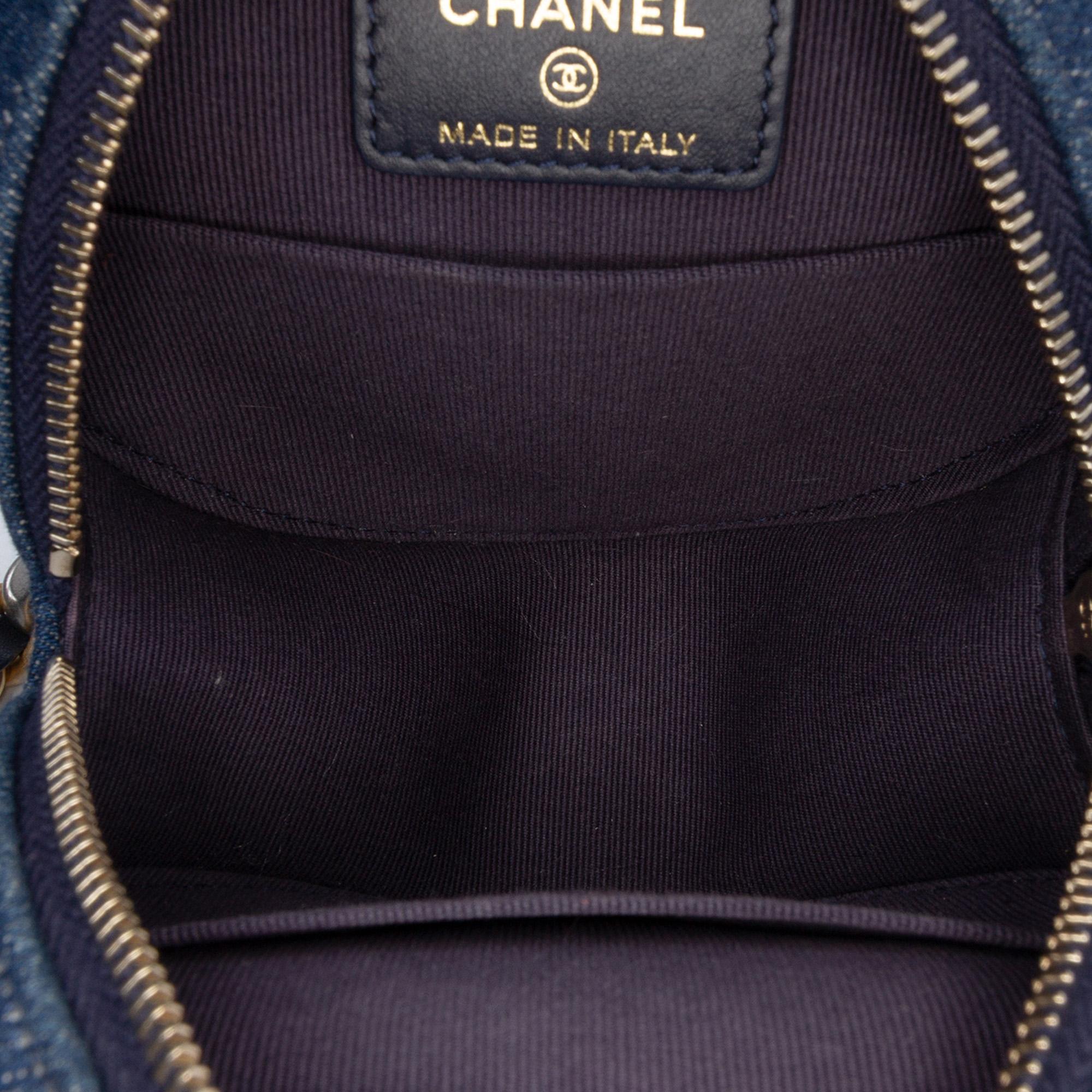 Chanel Denim 19 Round Clutch with Chain