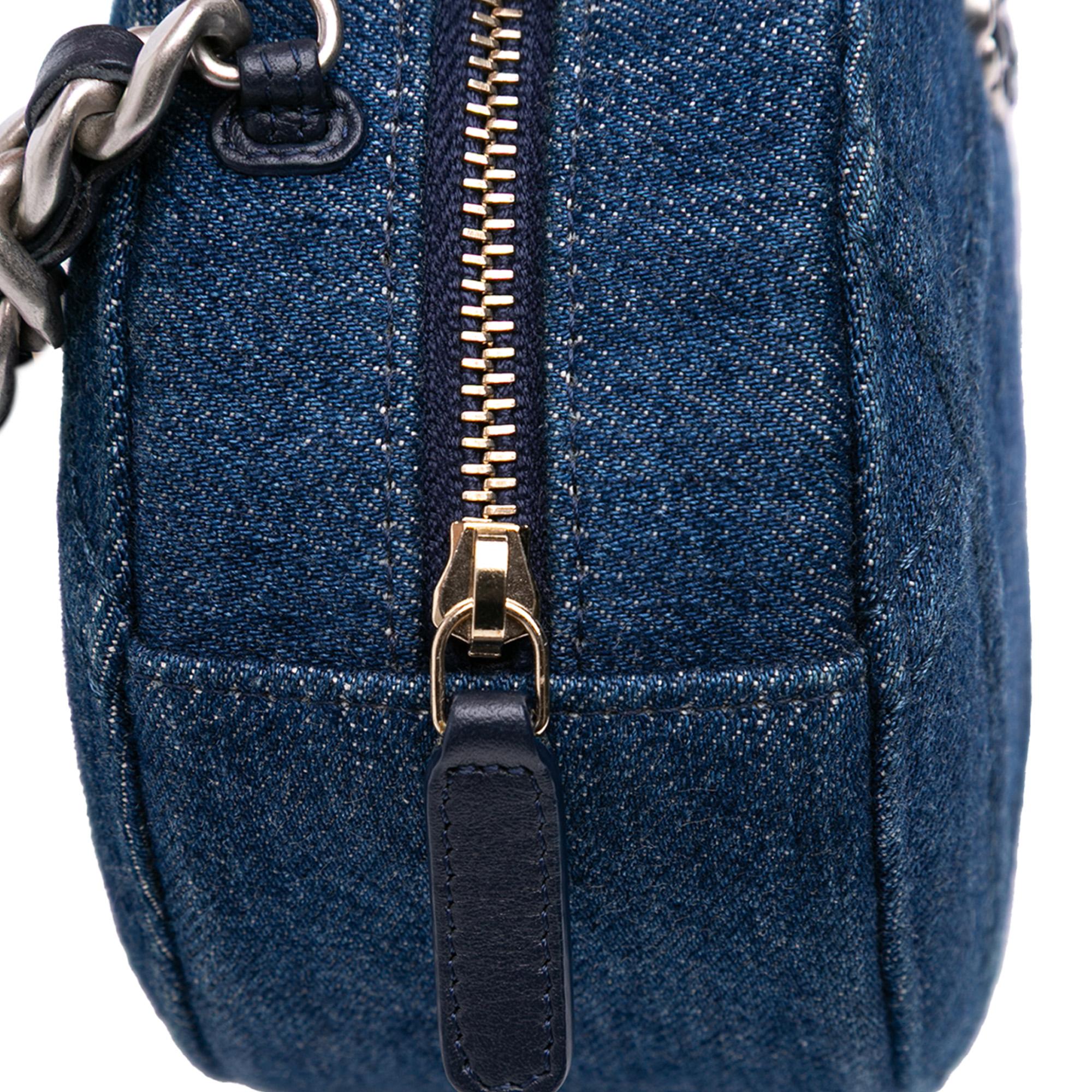 Chanel Denim 19 Round Clutch with Chain