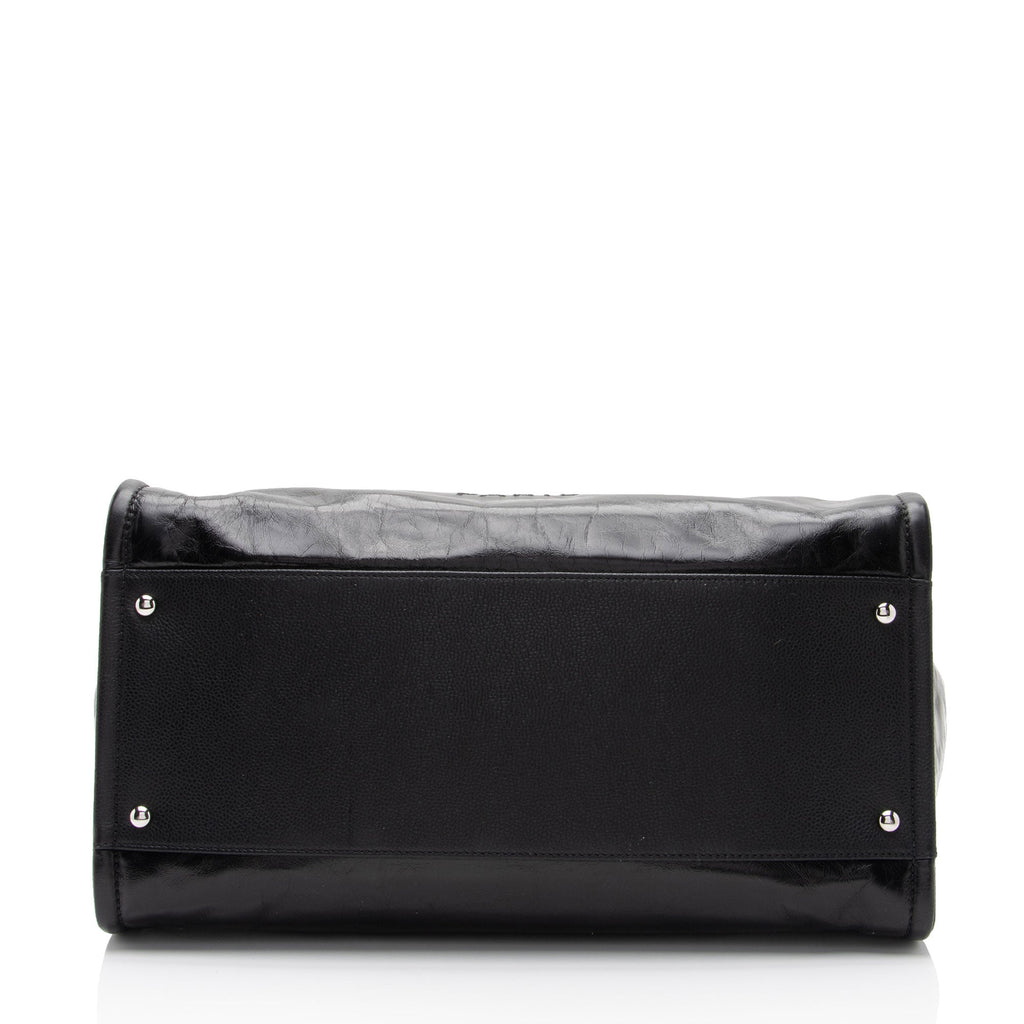 Chanel Glazed Calfskin Deauville Medium Tote (SHF-7Lzvto)