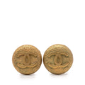 Chanel Gold Plated CC Round Clip On Earrings