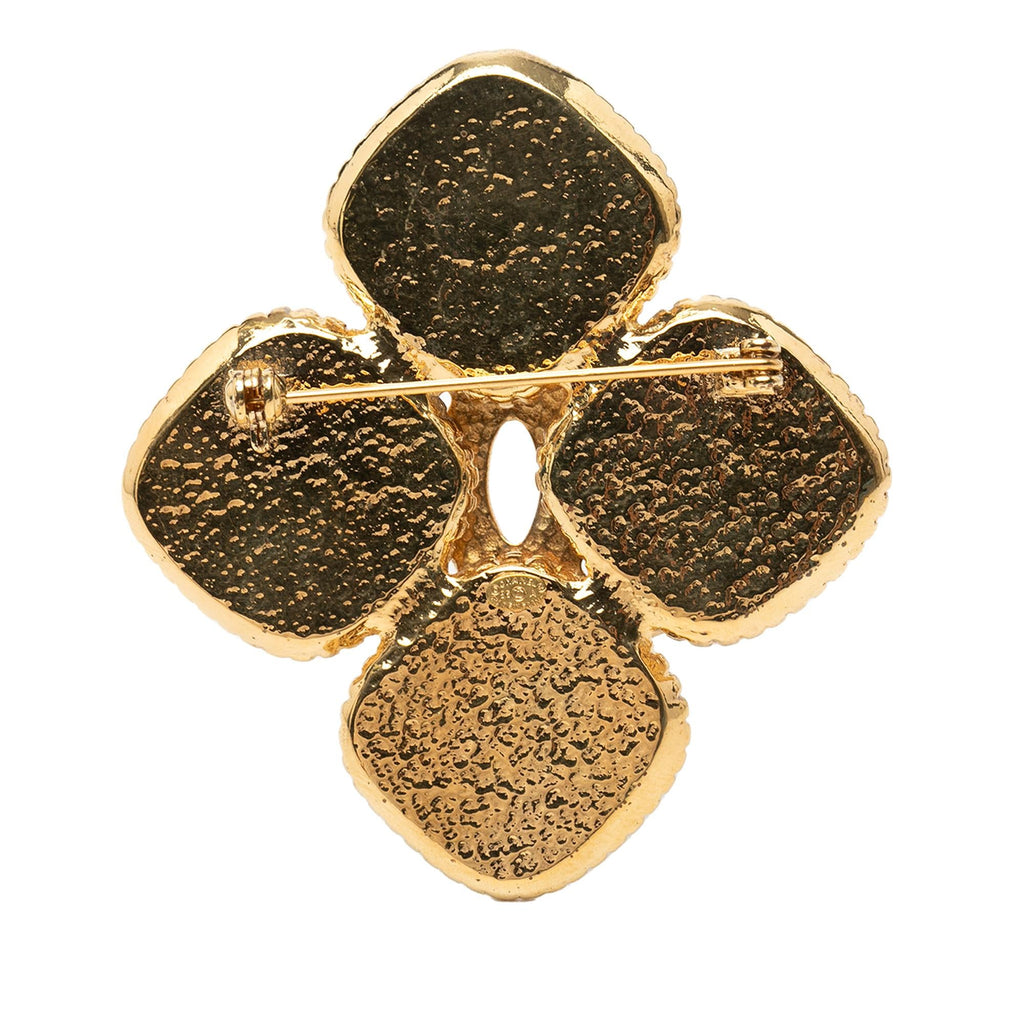 Chanel Gold Plated Coco Mark Flower Brooch