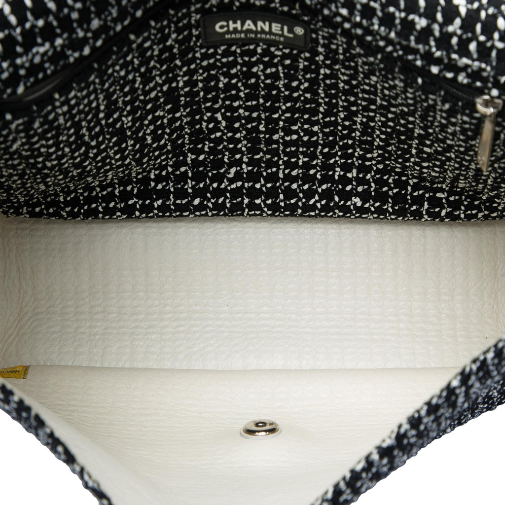 Chanel Jumbo Classic Tweed and Calfskin Single Flap